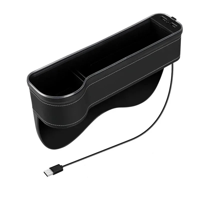 Smart Car Gap Organizer with Dual USB & LED Lighting