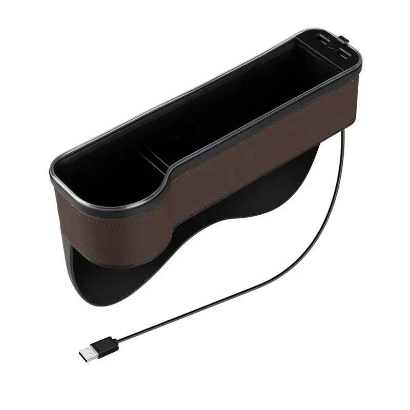 Smart Car Gap Organizer with Dual USB & LED Lighting