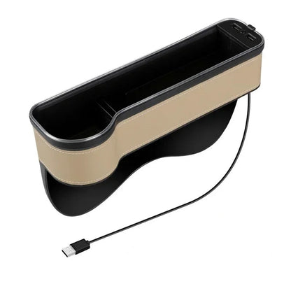 Smart Car Gap Organizer with Dual USB & LED Lighting
